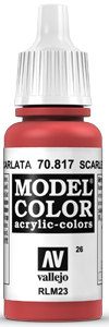 Vallejo Model Color: 026 Scharlach (Scarlet), (817)