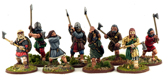 Krieger der nordischen Gälen mit Dänenäxten
