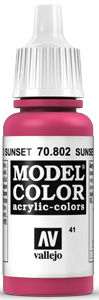 Vallejo Model Color: 041 Sunset Rot (Sunset Red), 1(802)