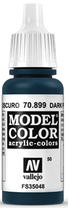 Vallejo Model Color: 050 Dunkles Preussisch Blau (Dark Prussian Blue),(899)