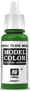 Vallejo Model Color: 081 Armeegrün (Medium Olive),  (850)