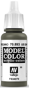 Vallejo Model Color: 095 Dunkelgrün USA (US Dark Green), (893)