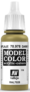Vallejo Model Color: 116 Currygelb (Dark Yellow), (978)